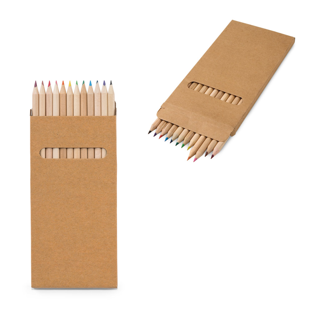 RD 51746-Caixa de  lápis de cor personalizada com 12 unidades